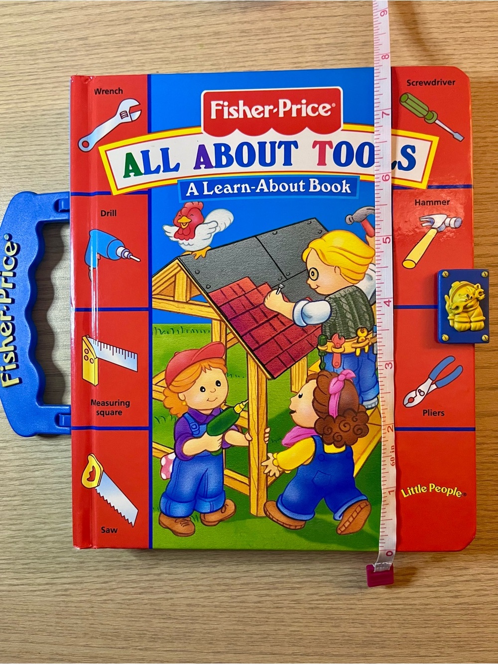 VTG 1998 Fisher Price Little People All About Tools CarryAlong Board Book wLatch - Picture 4 of 5